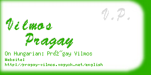 vilmos pragay business card